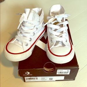 Converse all star infant/toddler white hi tops
